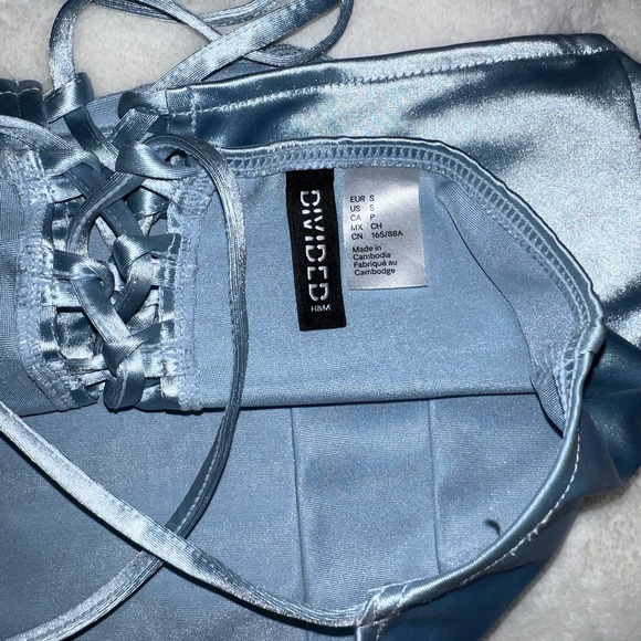 cropped blue tank with strings - Picture 4 of 5